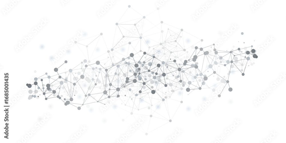 Poster abstract black and white modern cloud computing and global digital network connections, it or techno