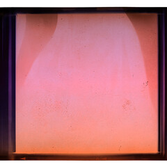 Grungy color 120mm negative film isolated on white background. Medium format film material on white...