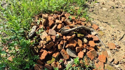 The remains of an ancient building in Laos, Wat Phra That Nang Lao