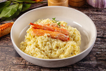 Risotto with natural crab leg