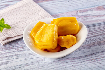 Canned sweet juicy yellow Jackfruit