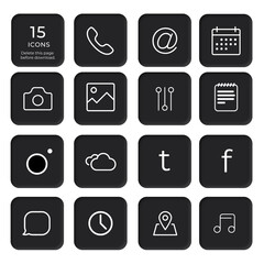set of icons