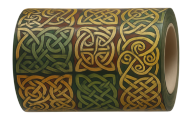 Roll of wrapping paper with intricate Celtic knots