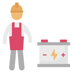 Electrical worker Vector Icon which can easily modify or edit