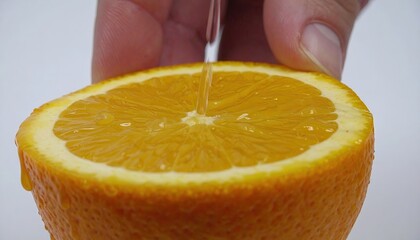 Closeup of Orange Slices with Juice Dripping, Macro Photography