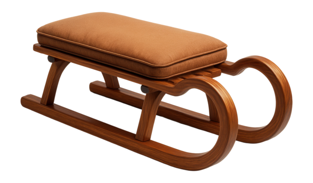 Wooden sled with padded cushion