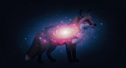 Fox with galaxy inside
