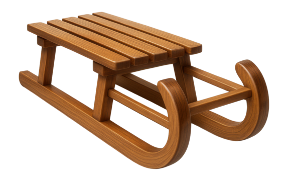 Wooden sled with robust design