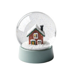 Enchanted Red House Miniature Snow Globe Winter Holiday Decoration