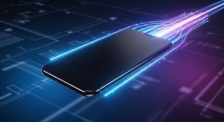 Smartphone data transfer digital information technology connection concept 5g