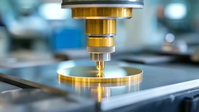 A chemical mechanical polishing (CMP) system creates an atomically smooth semiconductor surface. A wafer is shown being polished to a perfect mirror finish, a precision process tha