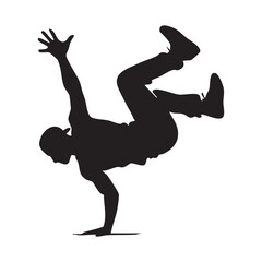 silhouette of a man jumping
