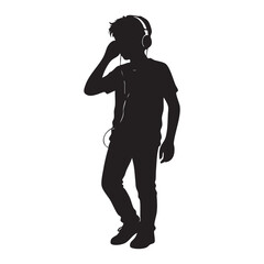 silhouette of a young man