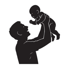A father and with boy vector.
