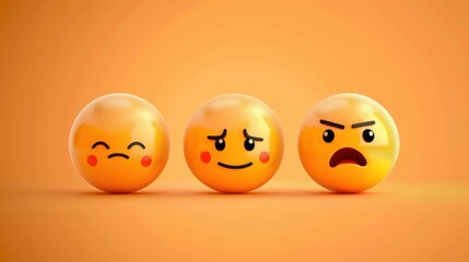 Naklejka premium Cute Cartoon 3D Smiling Face: Yellow Character with Joyful Expression, Vector Icon Illustration
