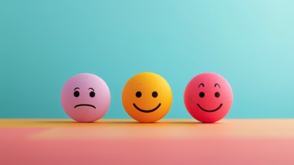 Cute Cartoon 3D Smiling Face: Yellow Character with Joyful Expression, Vector Icon Illustration