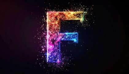 Obraz premium Numeri e Lettere Colorati con Effetto Glitter – Alfabeto e Cifre in Stile Artistico e Brillante