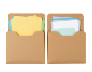 Colorful Folders with Papers for Organizing Office Documents
