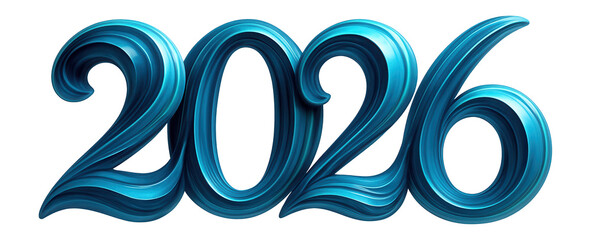 2026 year number in abstract wave design