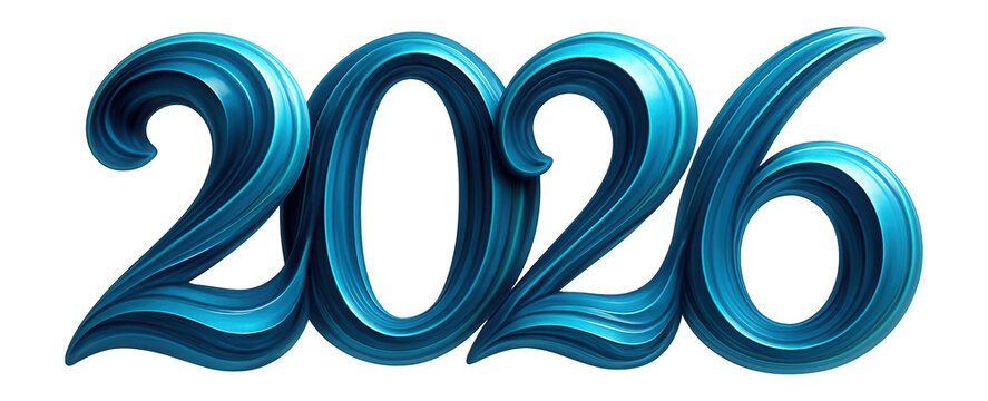 2026 year number in abstract wave design