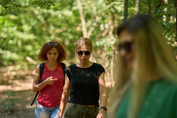 Fototapeta premium Women walking together in park