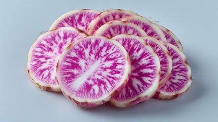 Vibrant Slices of Watermelon Radishes