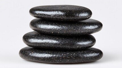 Serene Stack of Black Stones: A Symbol of Balance and Tranquility