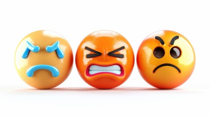 Fototapeta premium Cute Cartoon 3D Smiling Face: Yellow Character with Joyful Expression, Vector Icon Illustration