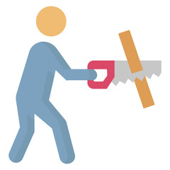 Carpenter Vector Icon which can easily modify or edit