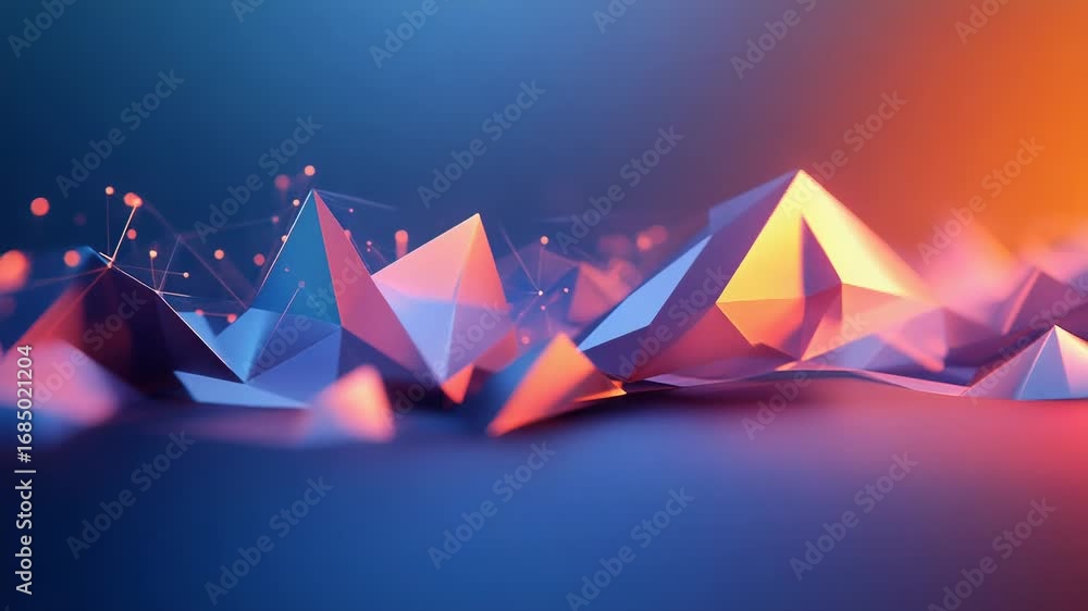 Aufkleber abstract polygonal structure connecting with illuminated nodes in a futuristic design