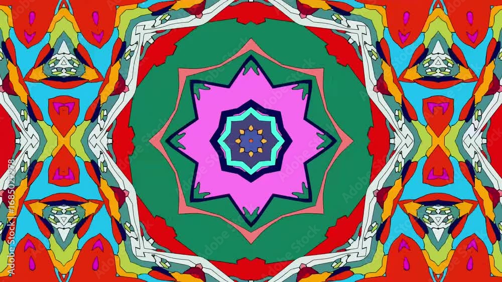 Poster abstract colorful kaleidoscope psychedelic background with circles
