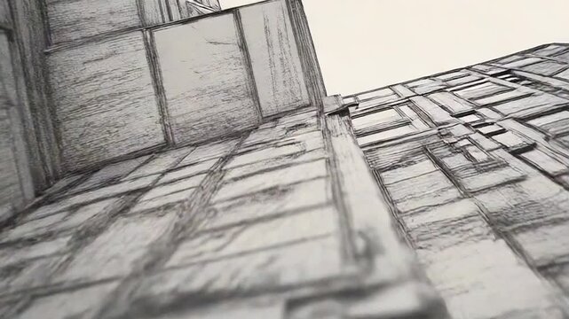 Futuristic modular architecture reaching for the sky