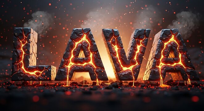 Lava Text Effect with Molten Fiery Letters on Dark Background - Powered by Adobe