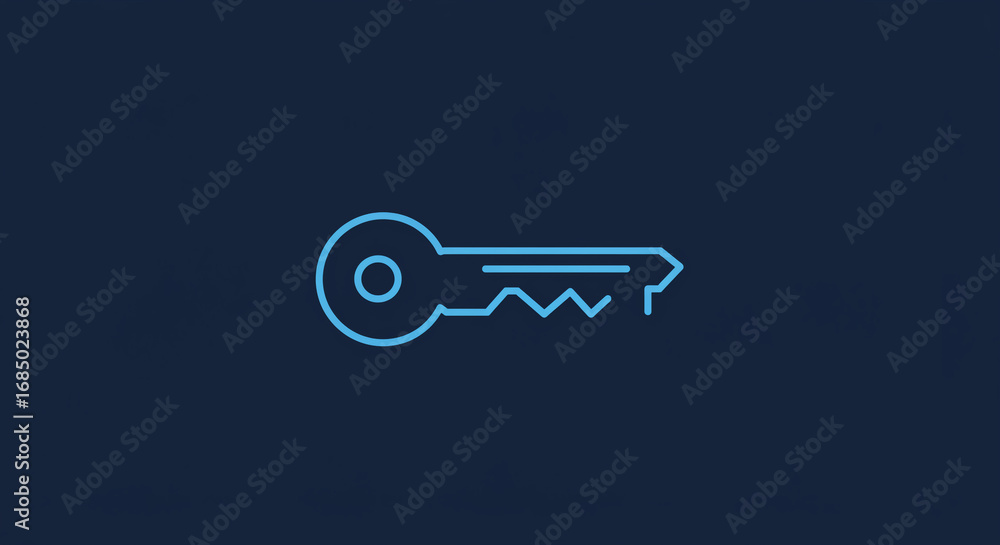 Aufkleber unlock potential simple key vector illustration access security solution minimalist symbol design