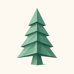 Fototapeta premium Christmas Origami Tree Minimalist Vector Illustration