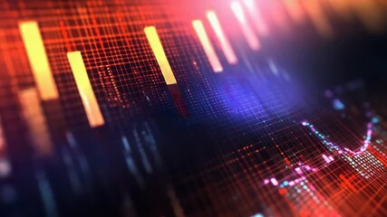 Financial data showing growing statistics graph in futuristic screen - Powered by Adobe