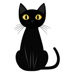 Obraz premium black cat, halloween, festival, vector, transparent background, animal, cat, isolated, adorable, cute, kitty, furry, black, mammal