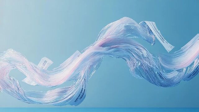 Checks swirling in a gentle breeze on a light blue background
