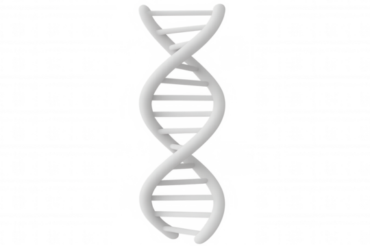 Spinning translucent dna double helix model, representing genetic research and molecular science visualization