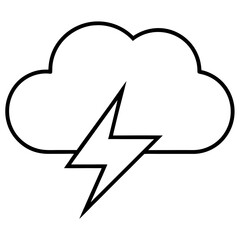 Storm Cloud Line Art Symbol