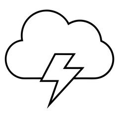 Storm Cloud Line Art Symbol