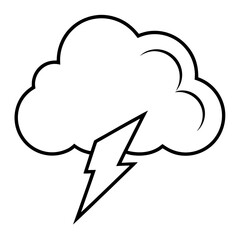 Storm Cloud Line Art Symbol