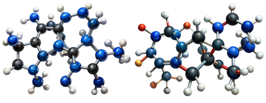  Adenine Nitrogenous Base Molecular Structure, isolated on transparent background PNG