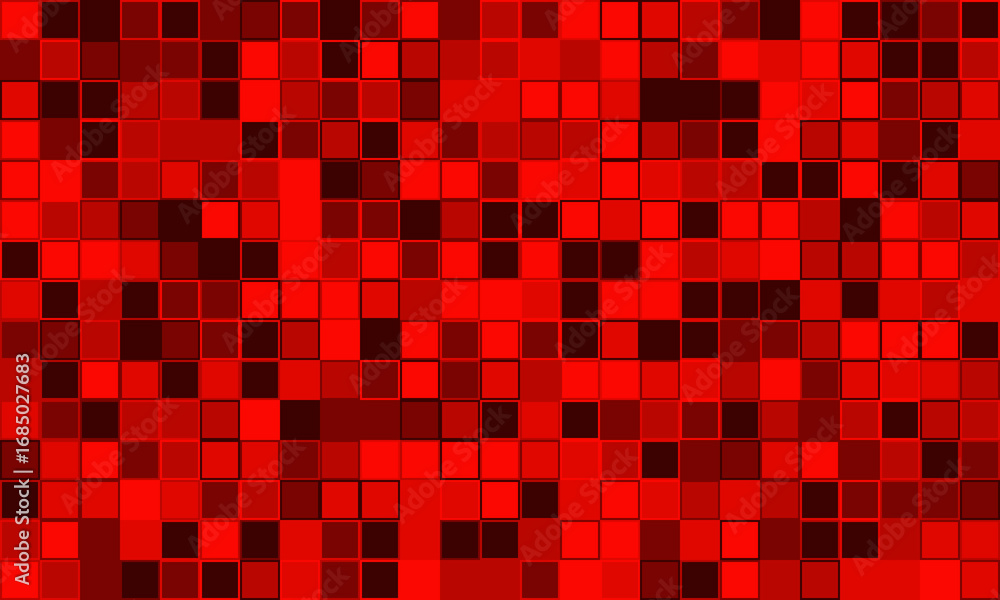 Poster abstract red square mosaic pattern. perfect for backgrounds, technology, energy, or digital concepts