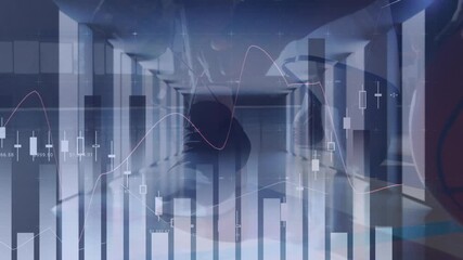 Animation of data processing over diverse male basketball players at gym - Powered by Adobe