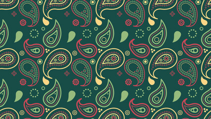 Fototapeta premium Fabric template to orient lovely. Cover art by symmetry foliage. Repeating paisley of growth boteh.