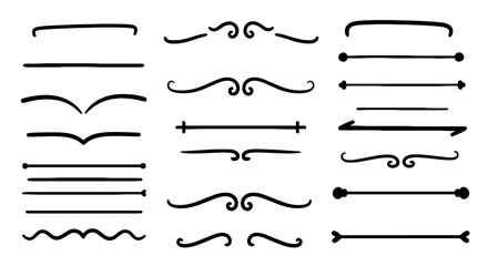 Decorative divider lines set vector graphic design illustration art ornate text underline border decoration element