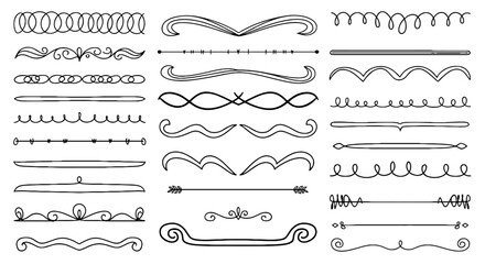 Dividers borders frames line vector decoration ornamental separator graphic design illustration flourish retro swirl elegant ornate