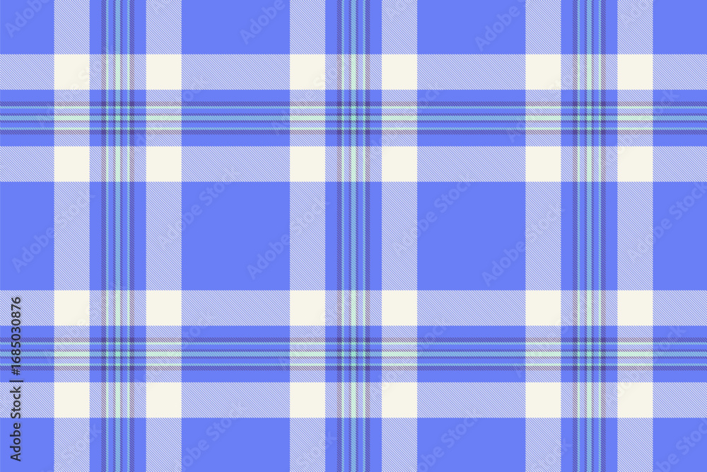 Poster classic tartan pattern featuring interlaced blue and white lines, creating a visually appealing text