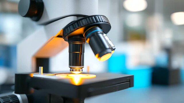 An advanced metrology laboratory measures critical dimensions in semiconductor manufacturing. A sophisticated atomic force microscope is shown scanning a chip's surface, ensuring m